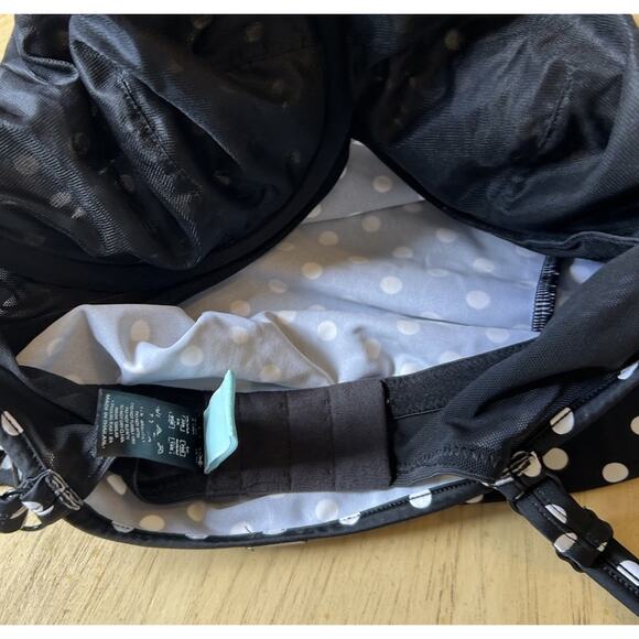 Panache Anya Tankini Black Polka Dot Adjustable Side Bikini Swim Top 32E/32DDD - Picture 5 of 11